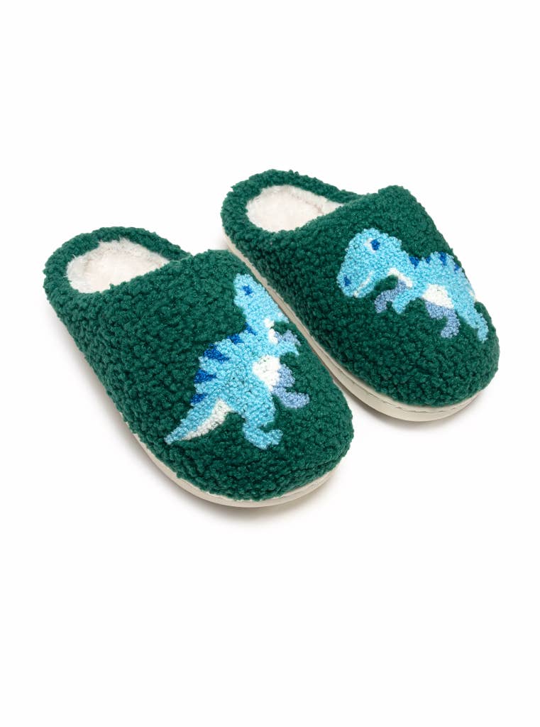 Indoor / Outdoor Slippers - Kids - Blue Dinosaurs - The Edit LLC