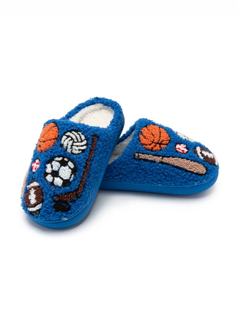Indoor / Outdoor Slippers - Kids - Sports Equipment - Blue: BIG KIDS 1 - 3 - The Edit LLC
