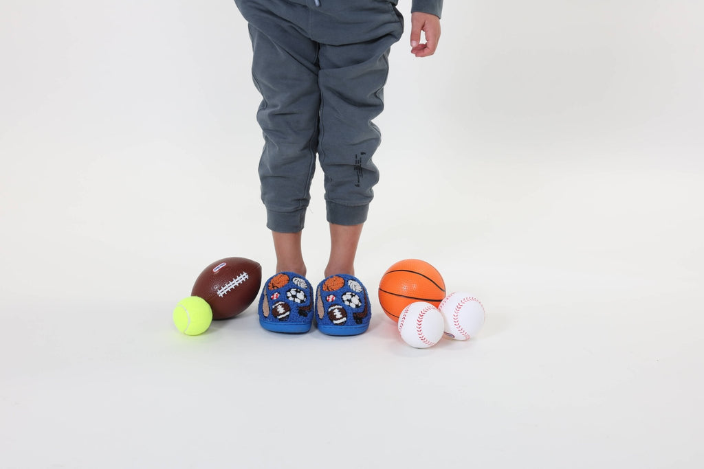 Indoor / Outdoor Slippers - Kids - Sports Equipment - Blue: BIG KIDS 1 - 3 - The Edit LLC