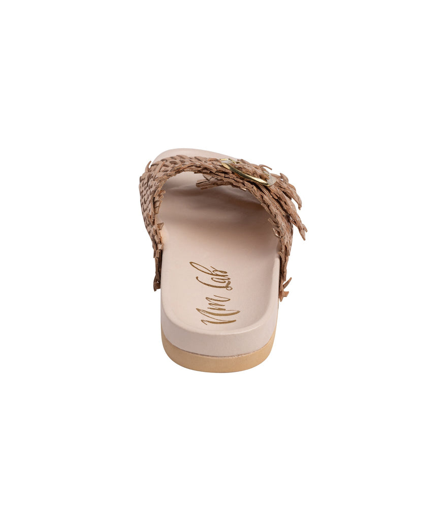 Intertwine Dual Woven Strap Slide in Champagne - The Edit LLC