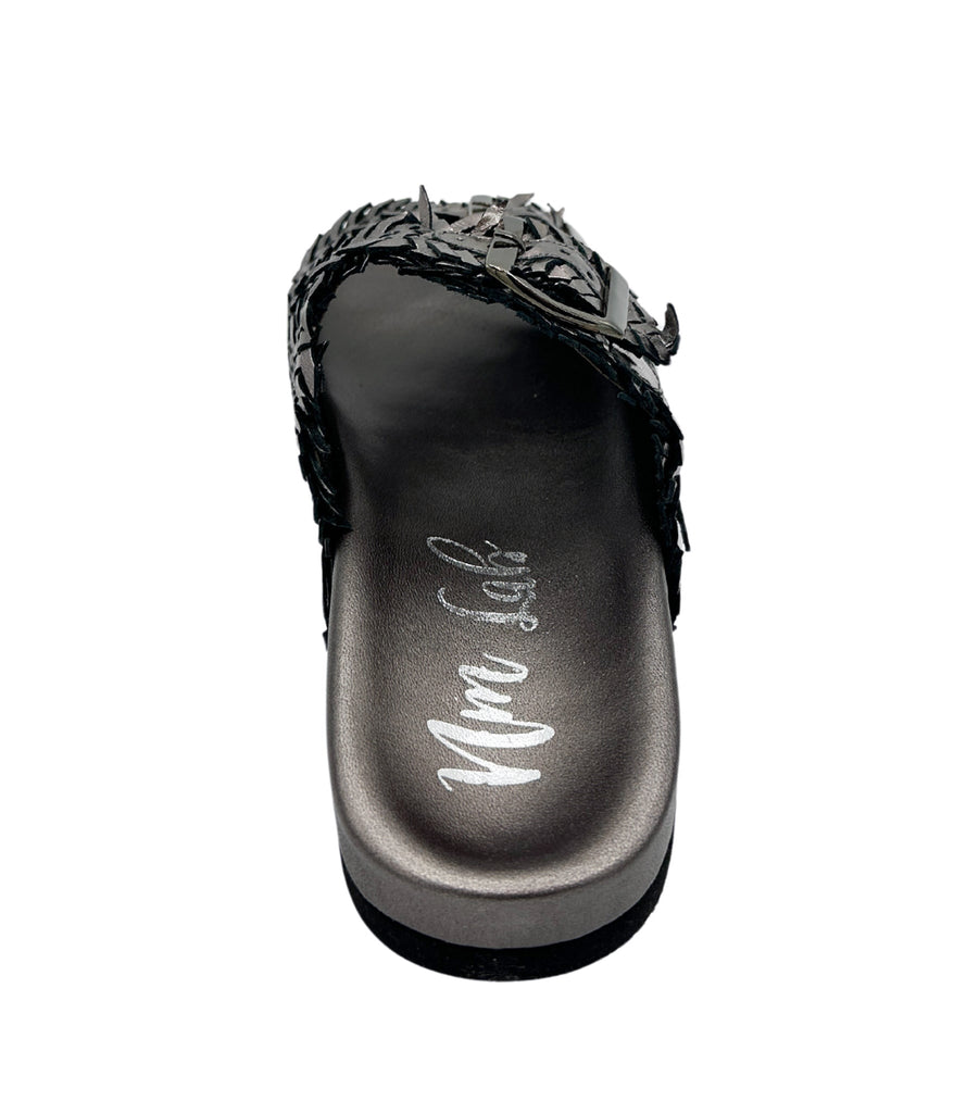 Intertwine Dual Woven Strap Slide in Pewter - The Edit LLC