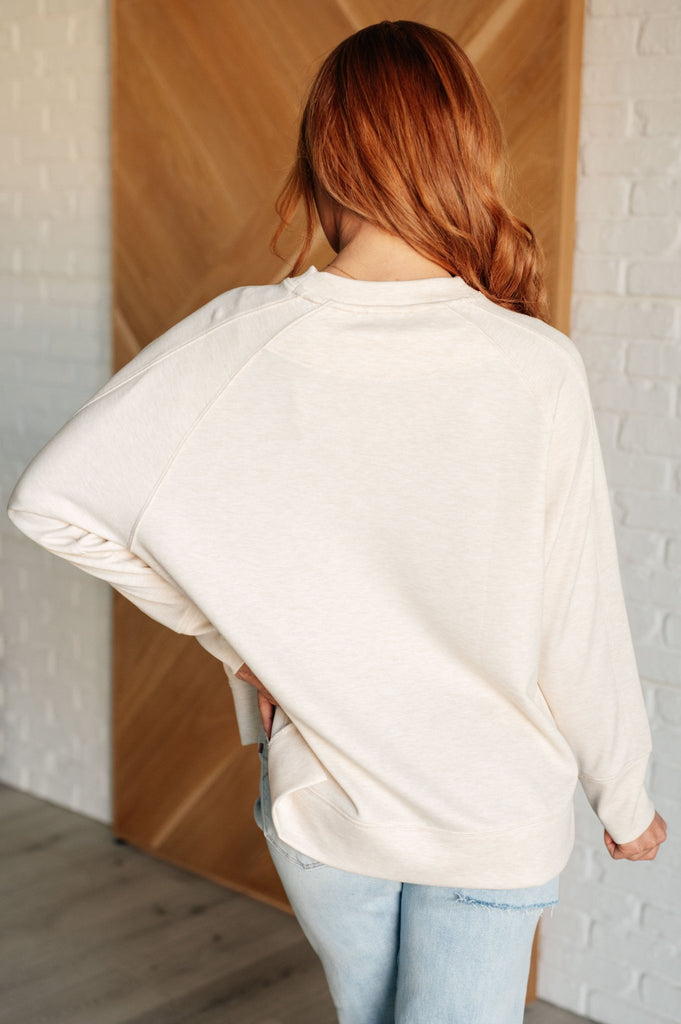 It's The Little Things Relaxed Scuba Pullover in Beige - The Edit LLC