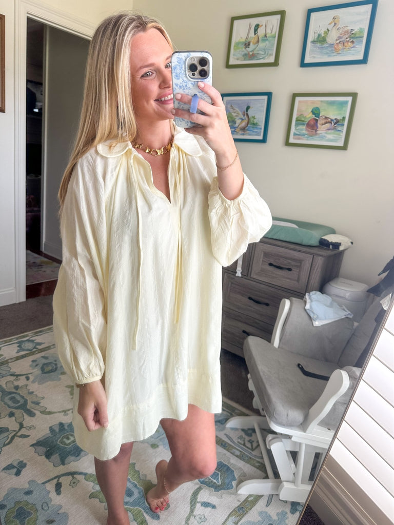 Ivory Collard Dress - The Edit LLC
