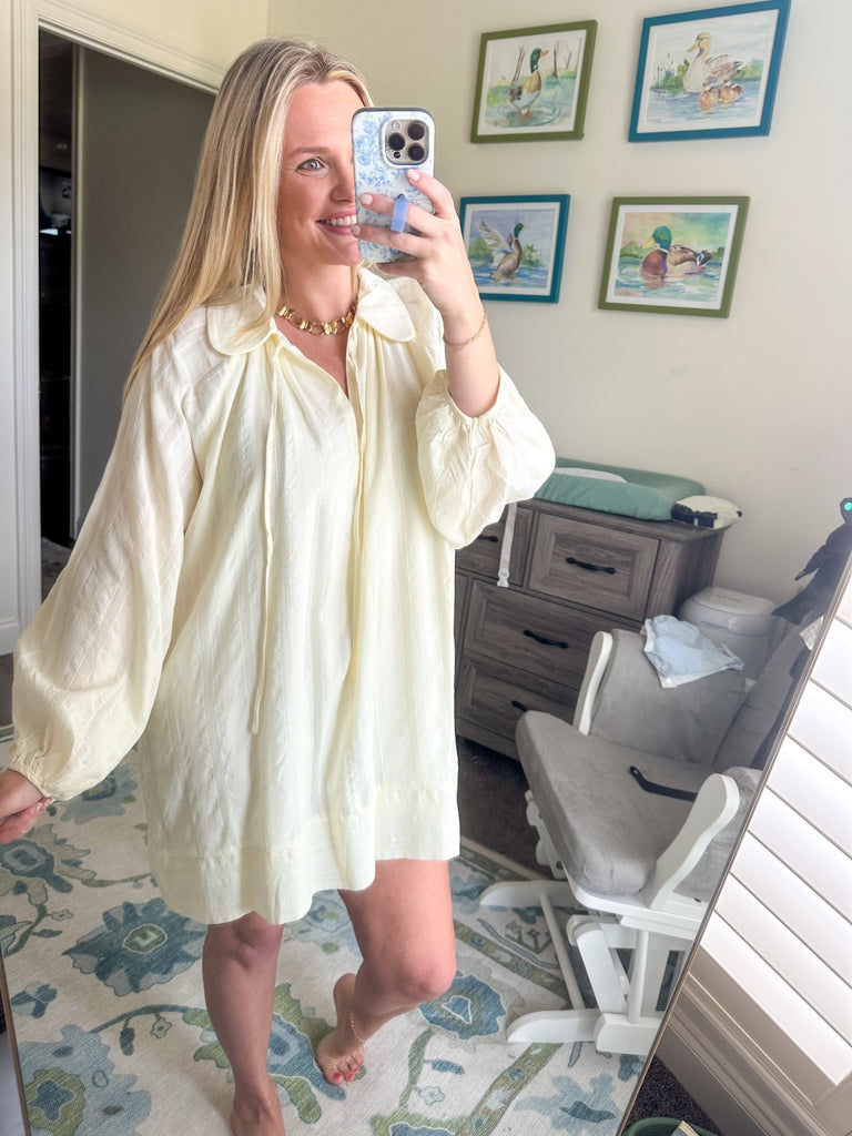 Ivory Collard Dress - The Edit LLC