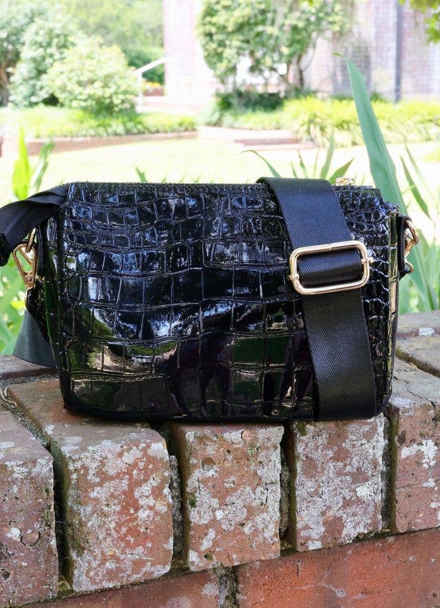 Jace Crossbody BLACK PATENT: Default - The Edit LLC