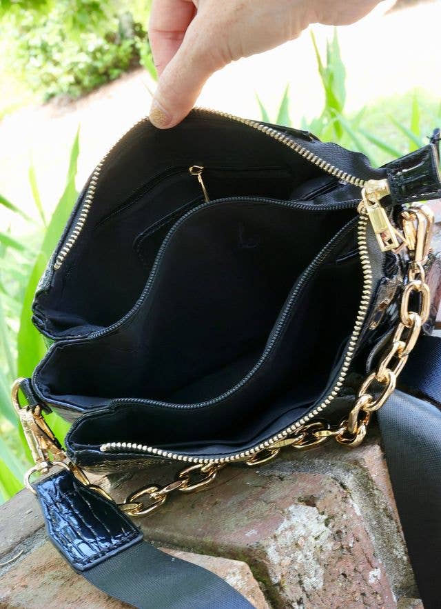 Jace Crossbody BLACK PATENT: Default - The Edit LLC