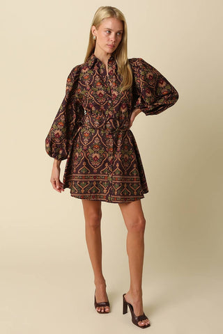 James Paisley Print Mini Dress - The Edit LLC