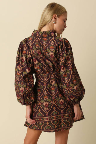 James Paisley Print Mini Dress - The Edit LLC