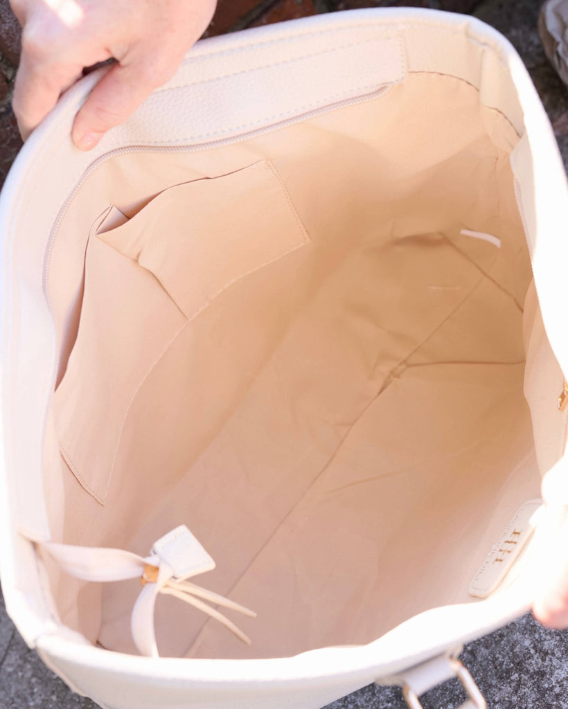 Jayden Tote Cream: Default - The Edit LLC