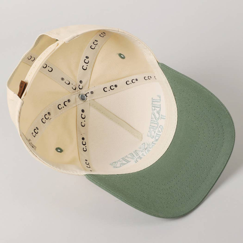JESUS SAVES I SPEND Embroidery Trucker Hat: SAGE / ONE SIZE - The Edit LLC