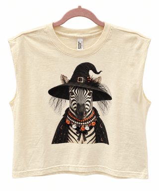 Jeweled Collar Zebra Witch Boxy Tank - The Edit LLC