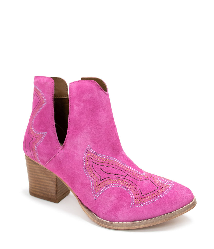 Journee Ankle Boots in Magenta - The Edit LLC