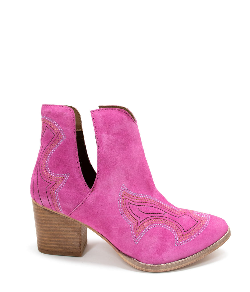 Journee Ankle Boots in Magenta - The Edit LLC