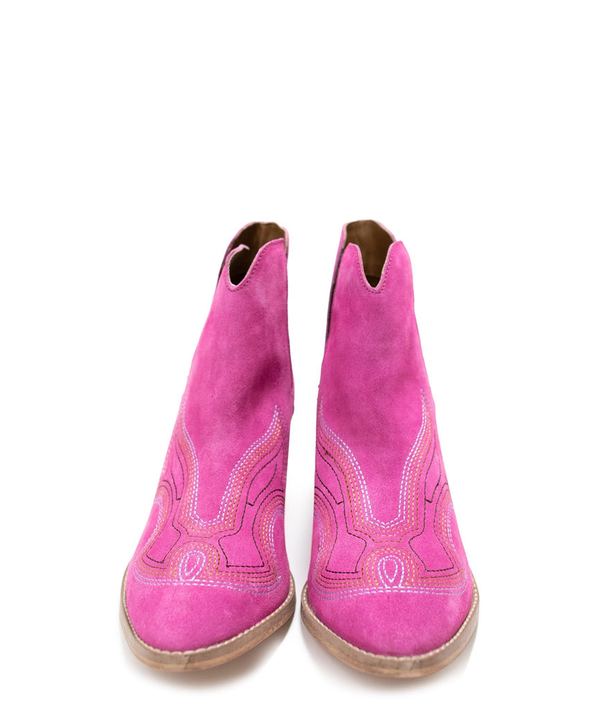 Journee Ankle Boots in Magenta - The Edit LLC