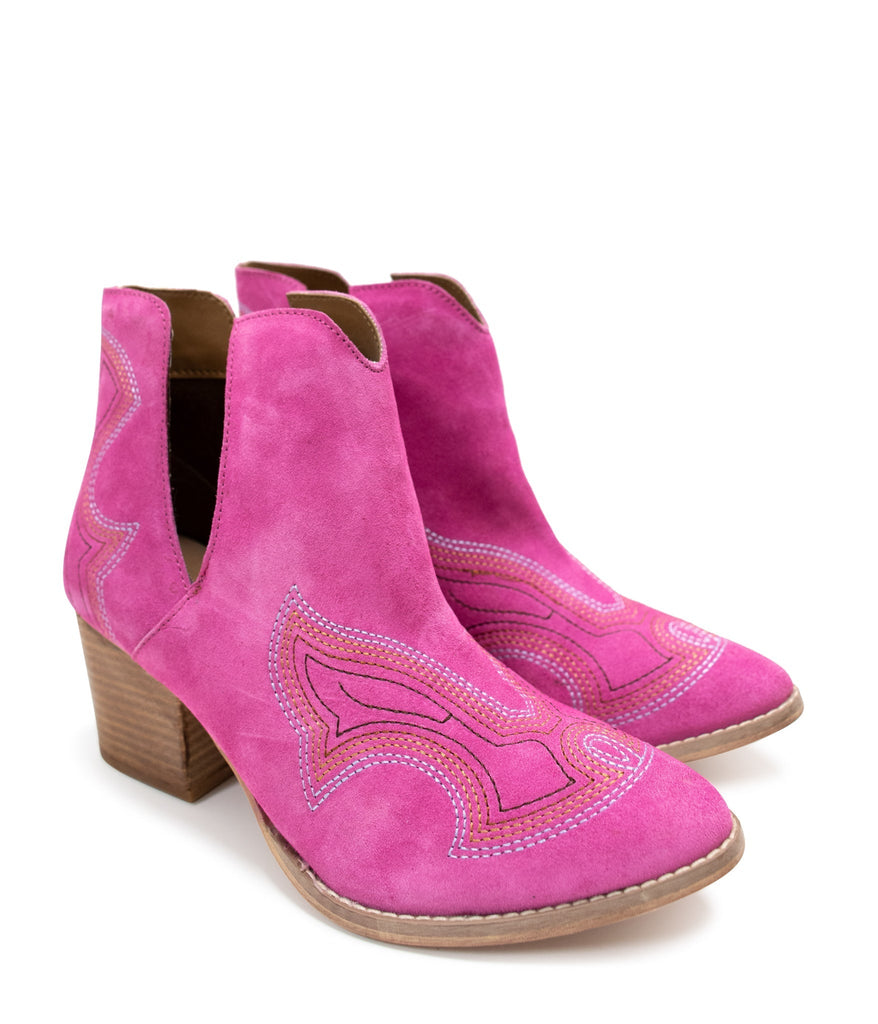 Journee Ankle Boots in Magenta - The Edit LLC