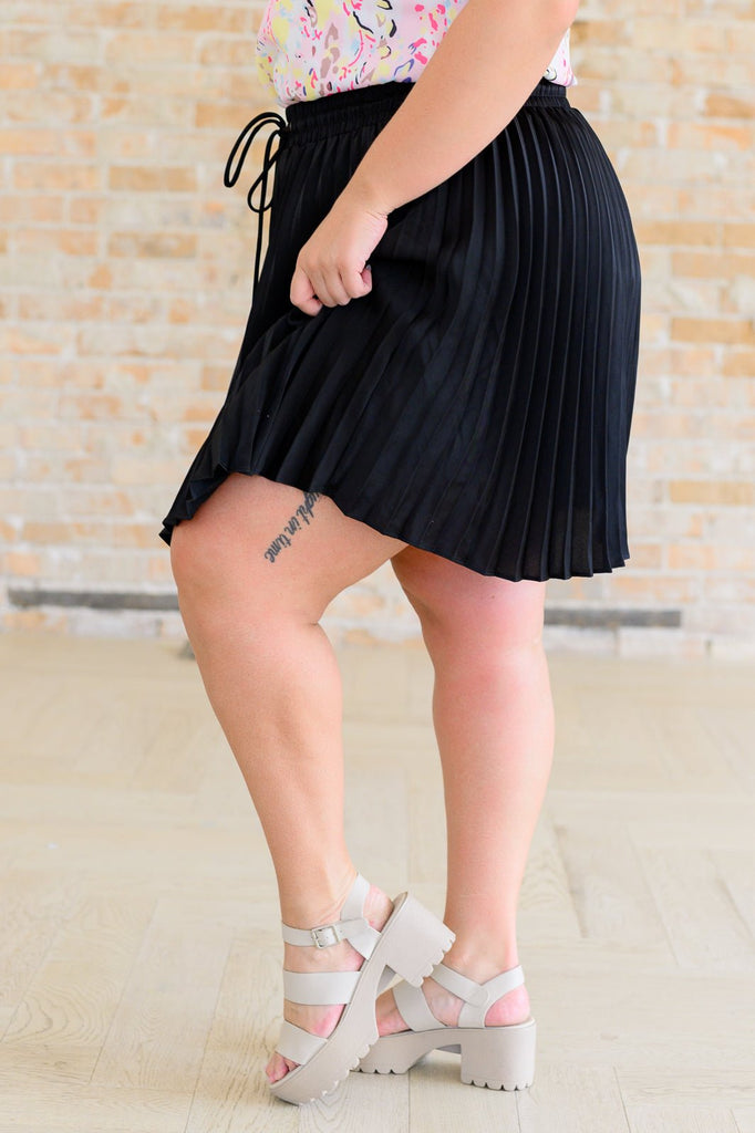 Just a Flirt Pleated Skirt in Black - The Edit LLC