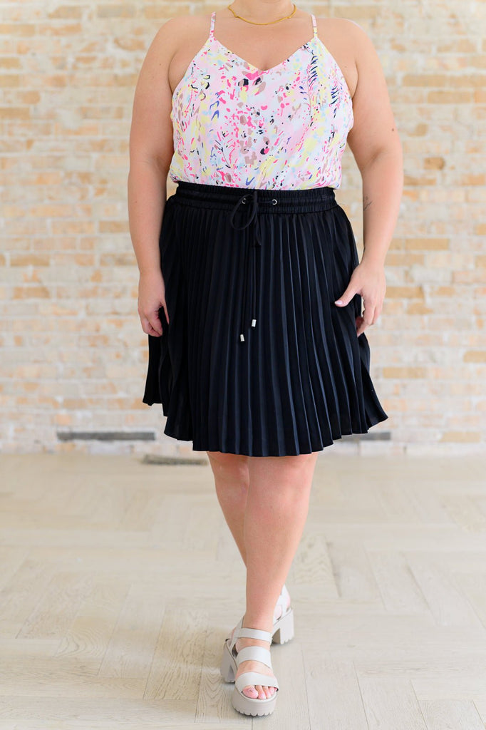 Just a Flirt Pleated Skirt in Black - The Edit LLC