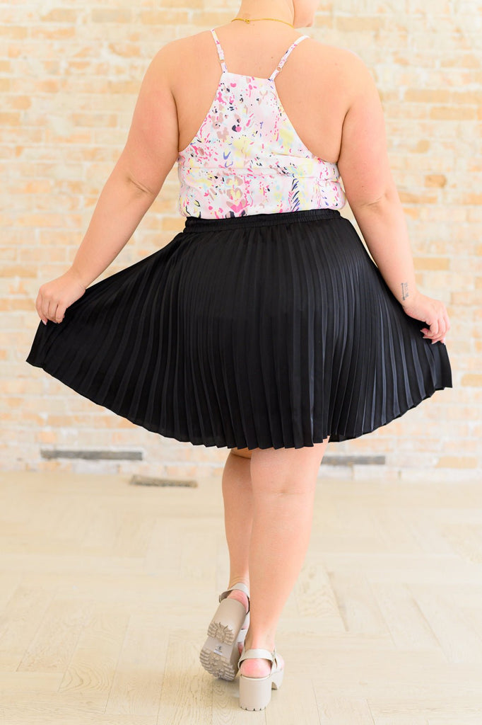 Just a Flirt Pleated Skirt in Black - The Edit LLC