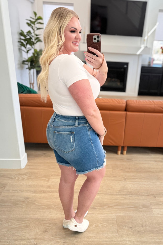 Kelsey Mid Rise Distressed Cutoff Shorts - The Edit LLC