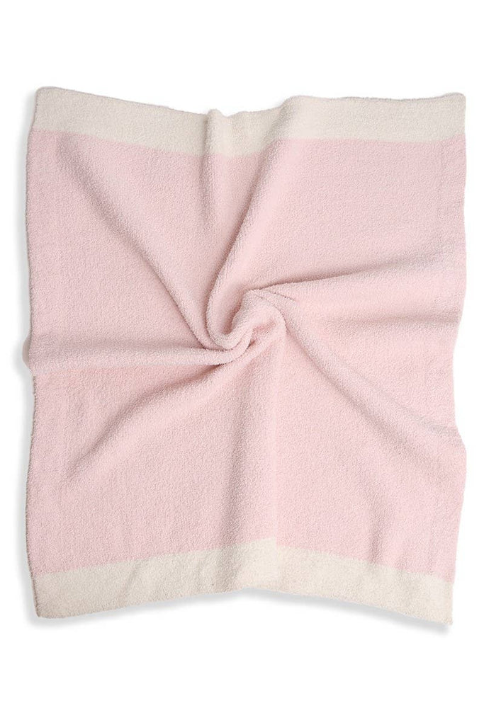 Kids Color Block Luxury Soft Throw Blanket: PINK / ONE SIZE - The Edit LLC