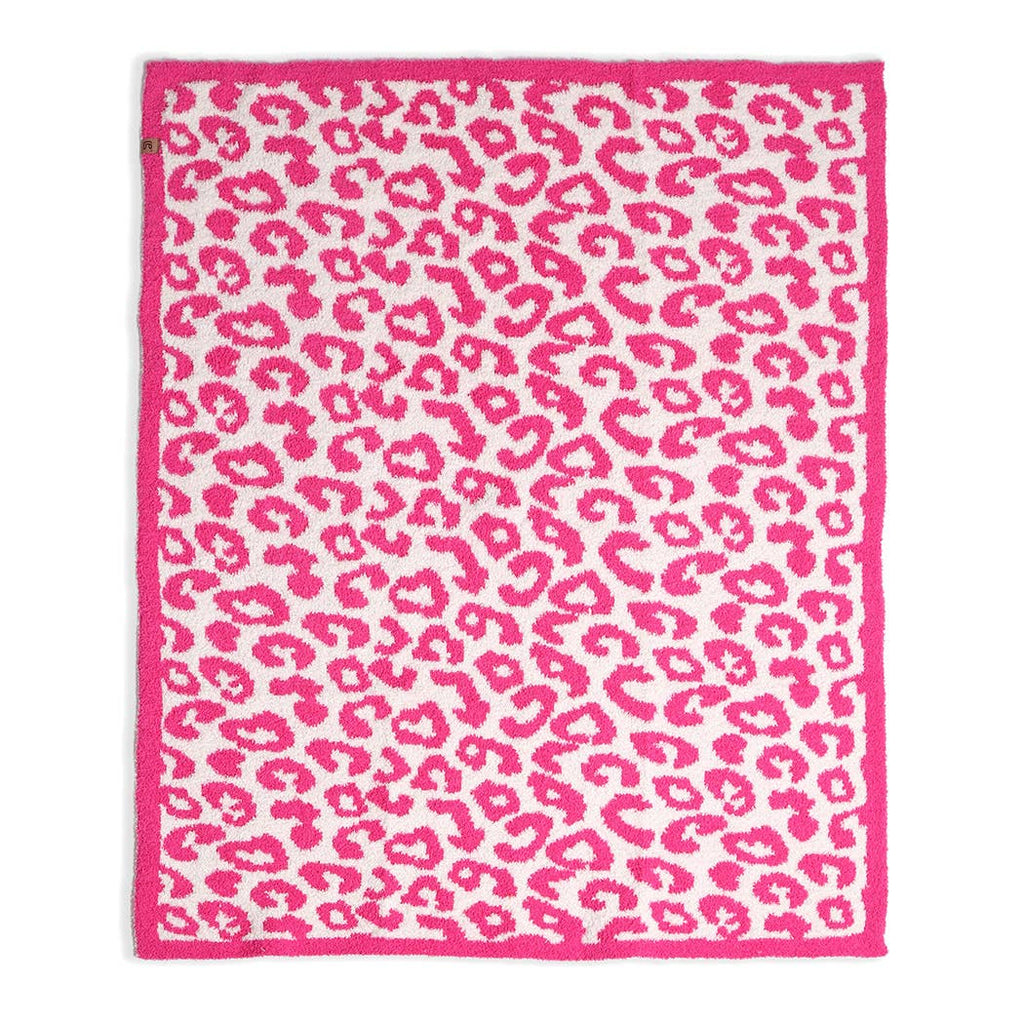 Kids Leopard Print Luxury Soft Throw Blanket: FUCHSIA / ONE SIZE - The Edit LLC