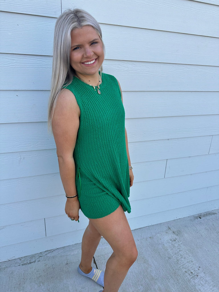 Knit Sweater Comfy Top & Shorts Set: SEA FOAM - The Edit LLC