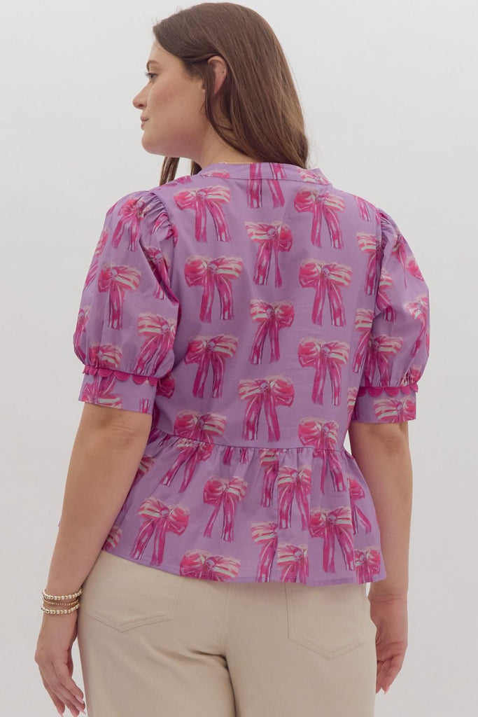 Lavender Bow Blouse - The Edit LLC