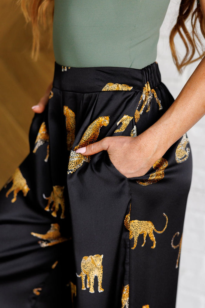 Legendary in Leopard Satin Wide Leg Pants - The Edit LLC