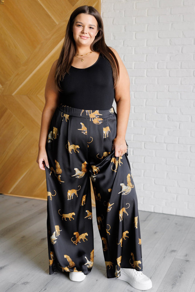 Legendary in Leopard Satin Wide Leg Pants - The Edit LLC