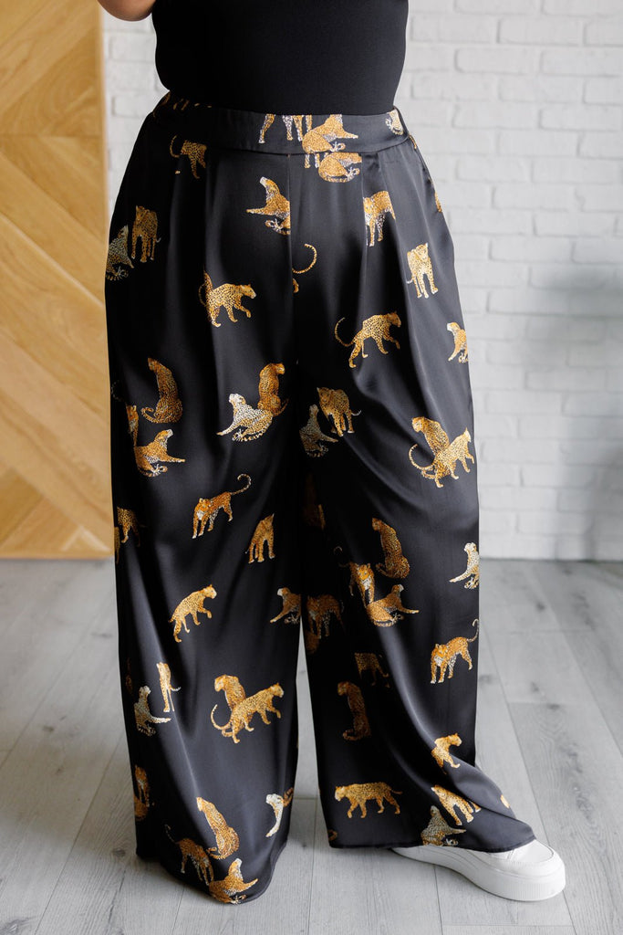 Legendary in Leopard Satin Wide Leg Pants - The Edit LLC