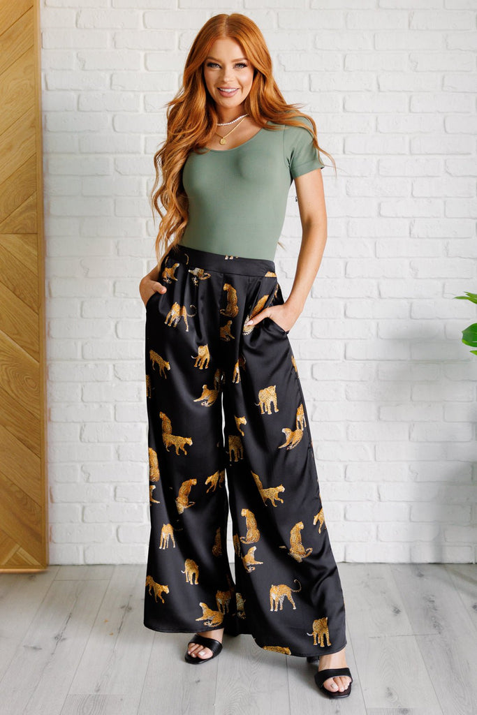 Legendary in Leopard Satin Wide Leg Pants - The Edit LLC