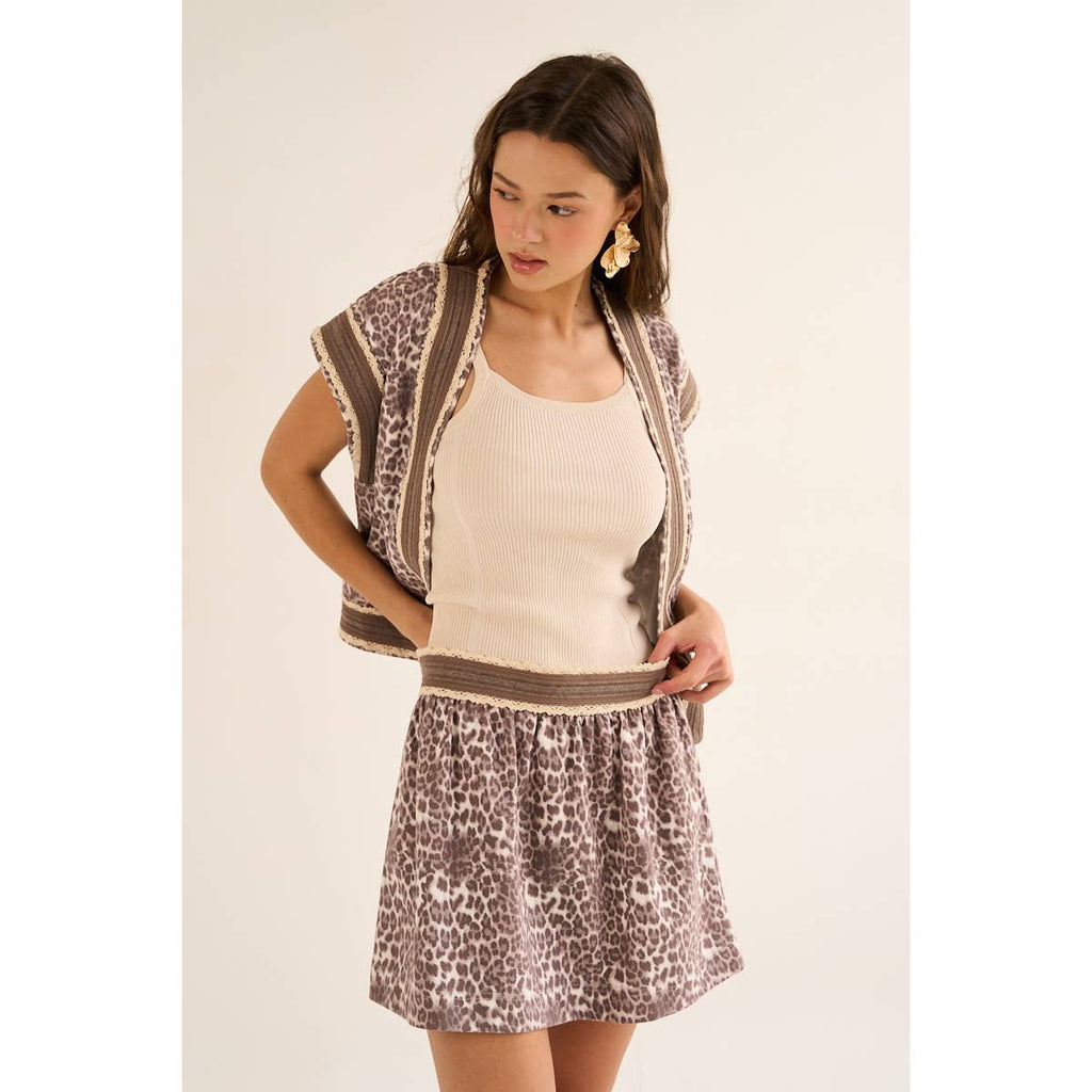 Leopard Knit Skirt - The Edit LLC