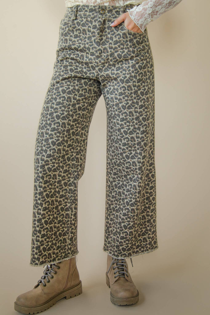 Leopard Printed Marine Straight Pants - The Edit LLC
