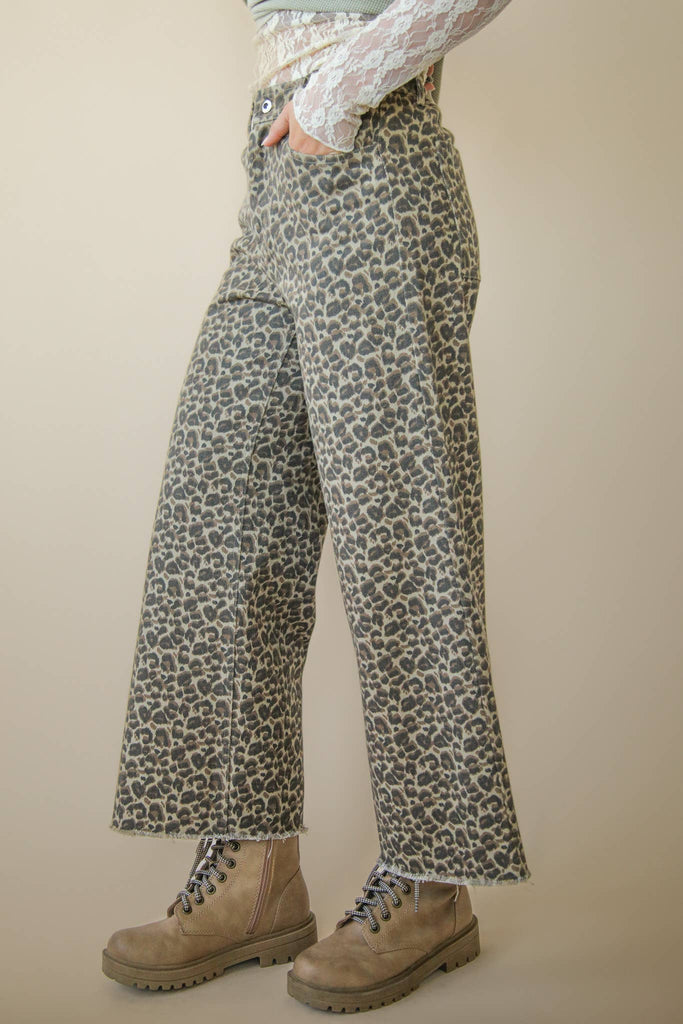 Leopard Printed Marine Straight Pants - The Edit LLC
