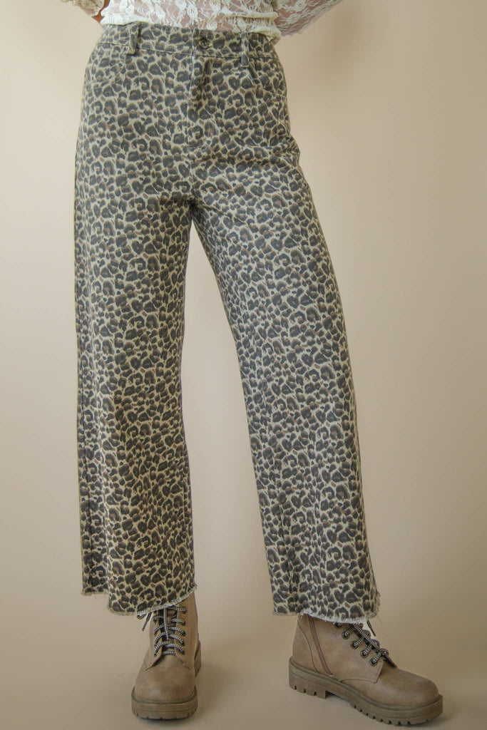 Leopard Printed Marine Straight Pants - The Edit LLC