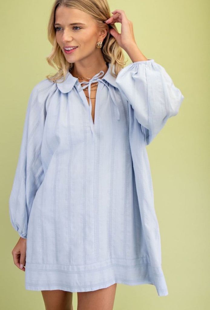 Light Blue Collard Dress - The Edit LLC