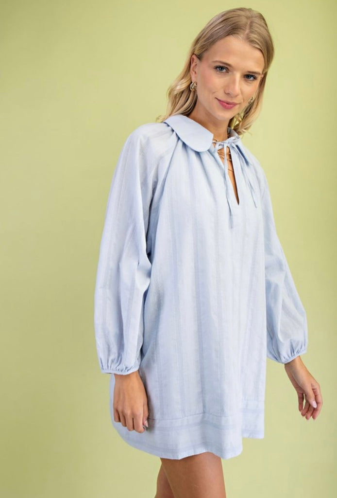 Light Blue Collard Dress - The Edit LLC
