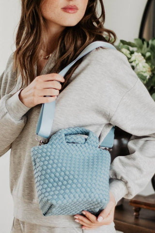 Light Blue Wholesale Bucket Tote Bag: Light Blue - The Edit LLC