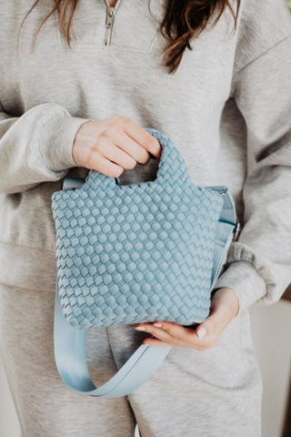 Light Blue Wholesale Bucket Tote Bag: Light Blue - The Edit LLC
