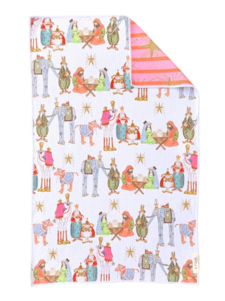Light Of The World: Reversible Hand Towel: White / 19x29in - The Edit LLC
