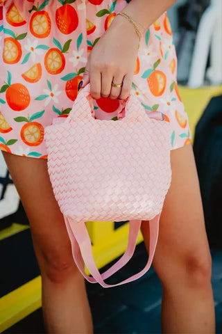 Light Pink Neoprene Bucket Bag: Light Pink - The Edit LLC