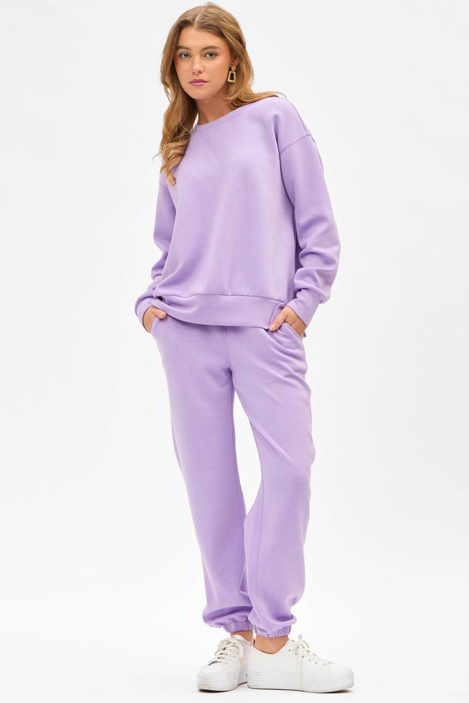 Lilac Crew Neck Pullover + Jogger Set TRVSET - MALIBU - The Edit LLC