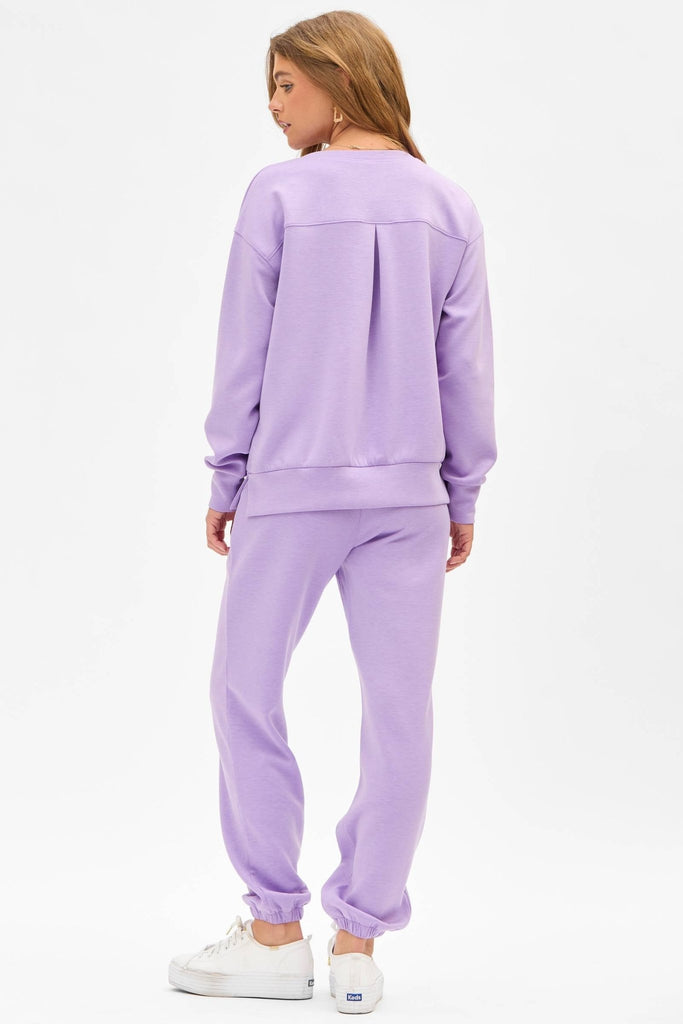 Lilac Crew Neck Pullover + Jogger Set TRVSET - MALIBU - The Edit LLC