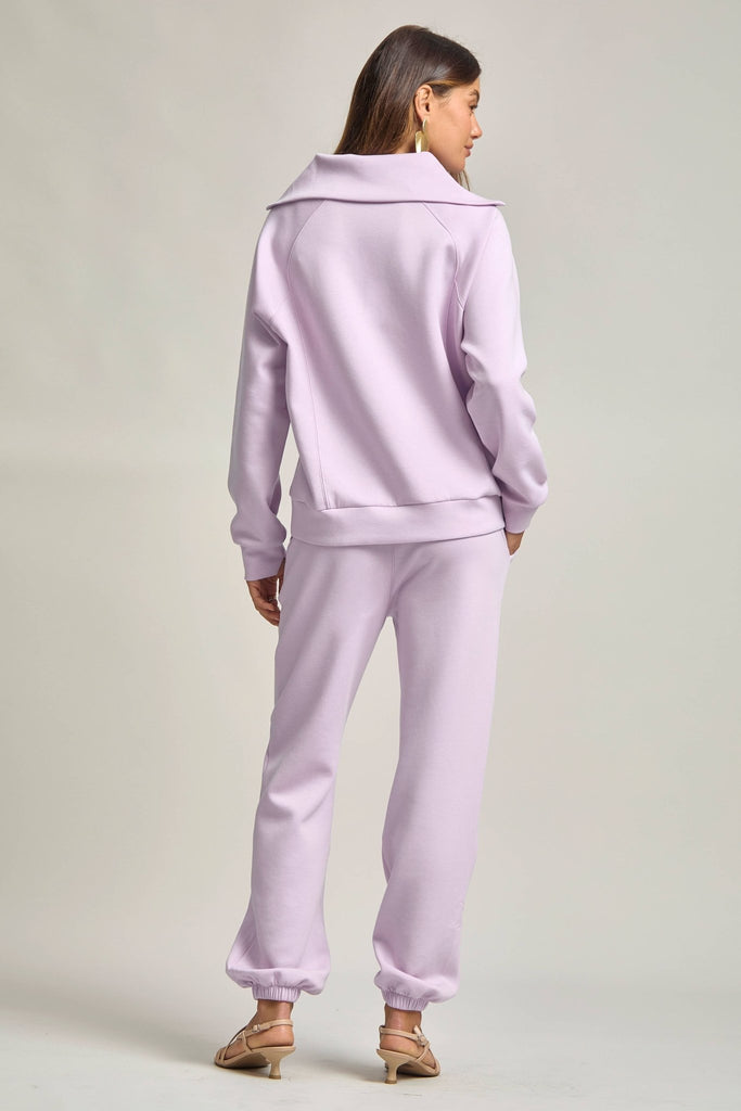 Lilac Quarter Zip Pullover + Jogger Modal Travel Set - The Edit LLC