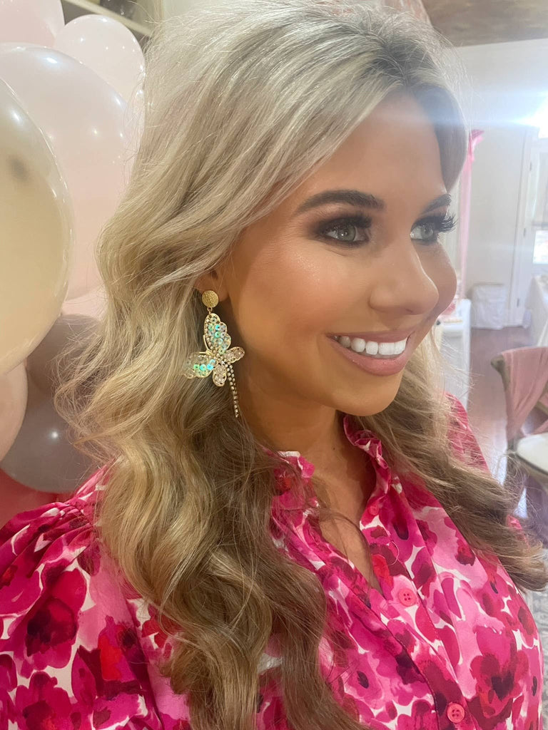 Lilliana Lightweight Butterfly Drops: Iridescent - The Edit LLC