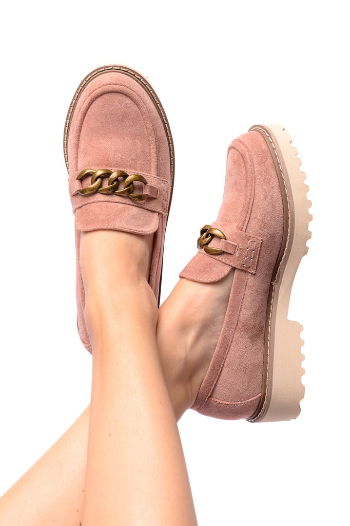 Literally Loafers in Blush Faux Suede - The Edit LLC