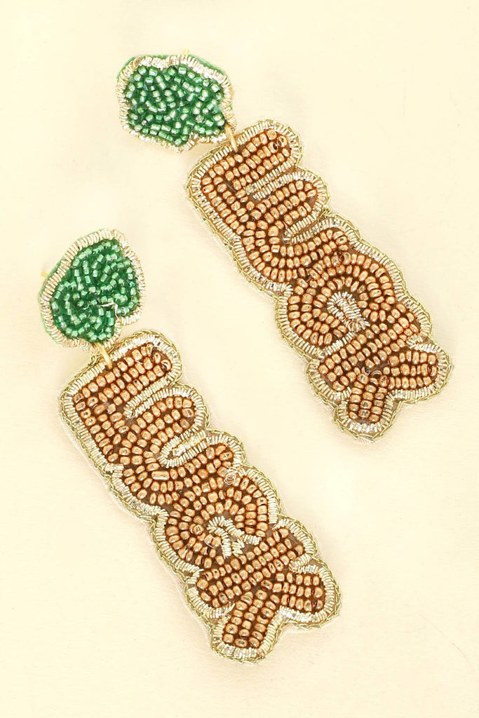 Luck Saint Patrick's Shamrock Beaded Earrings - The Edit LLC