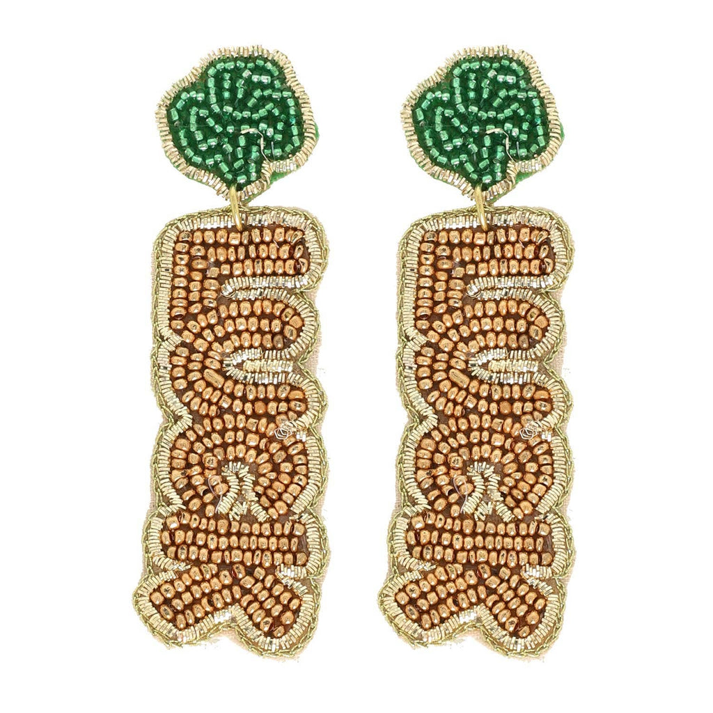 Luck Saint Patrick's Shamrock Beaded Earrings - The Edit LLC