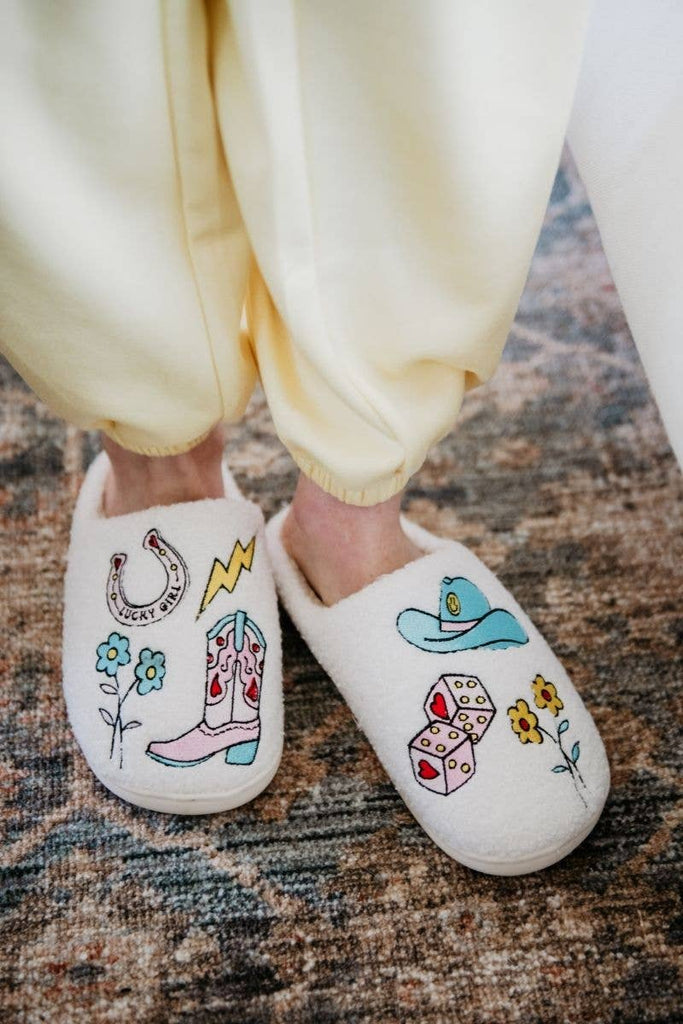 Lucky Cowgirl Icons Wholesale Cozy Slippers - The Edit LLC