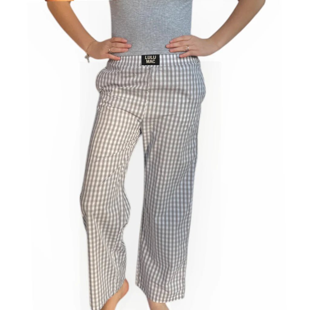 LULU MAC Gray Gingham Pants - The Edit LLC